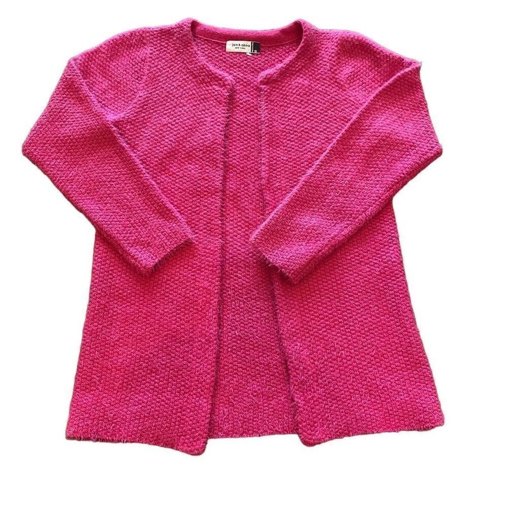 Jon & Anna Knit Cardigan Mid Length Dark Pink Size Small